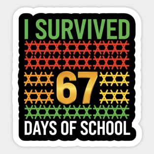 I Survived 67 Days of School – Funny 6-7 Kids Meme Teacher Student Sticker
